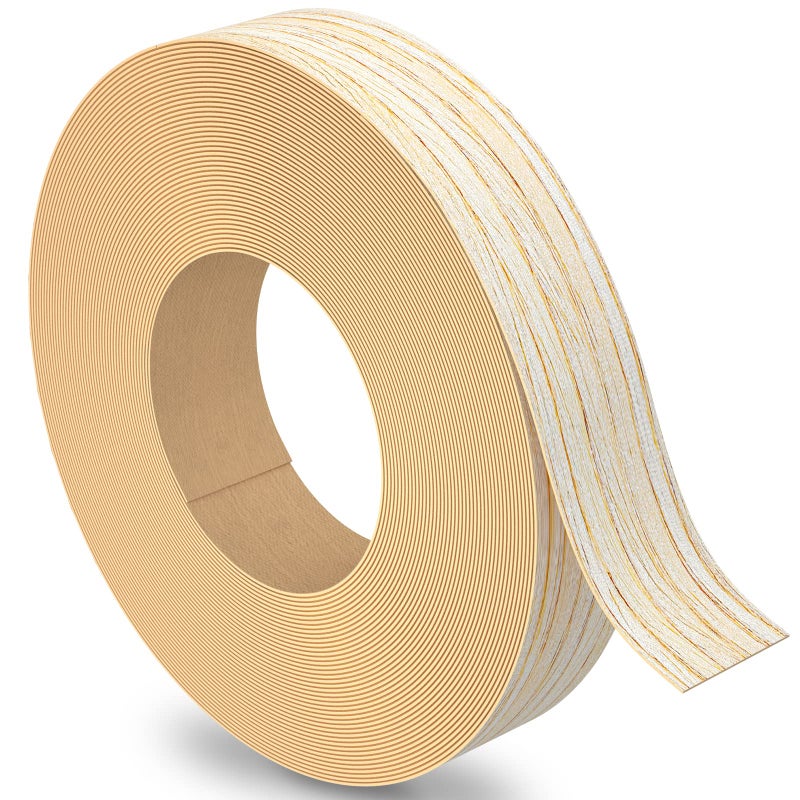 ZYJT White Oak Edge Banding, 7/8 inch x 25ft roll of Veneer Edge Banding -Pre-glued Flexible, Real Wood Tape Banding for Cabinet Repair Furniture Restoration